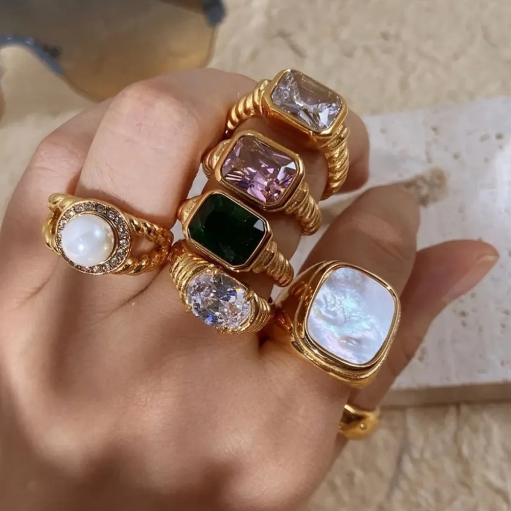 Elegant Gold Gemstone rings
